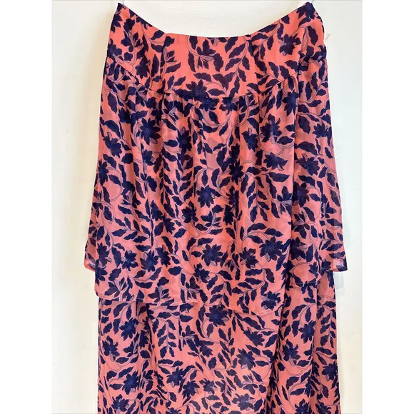 House Of Harlow X Revolve 1960 Onel Pink Floral Tiered Maxi Skirt Womans Medum