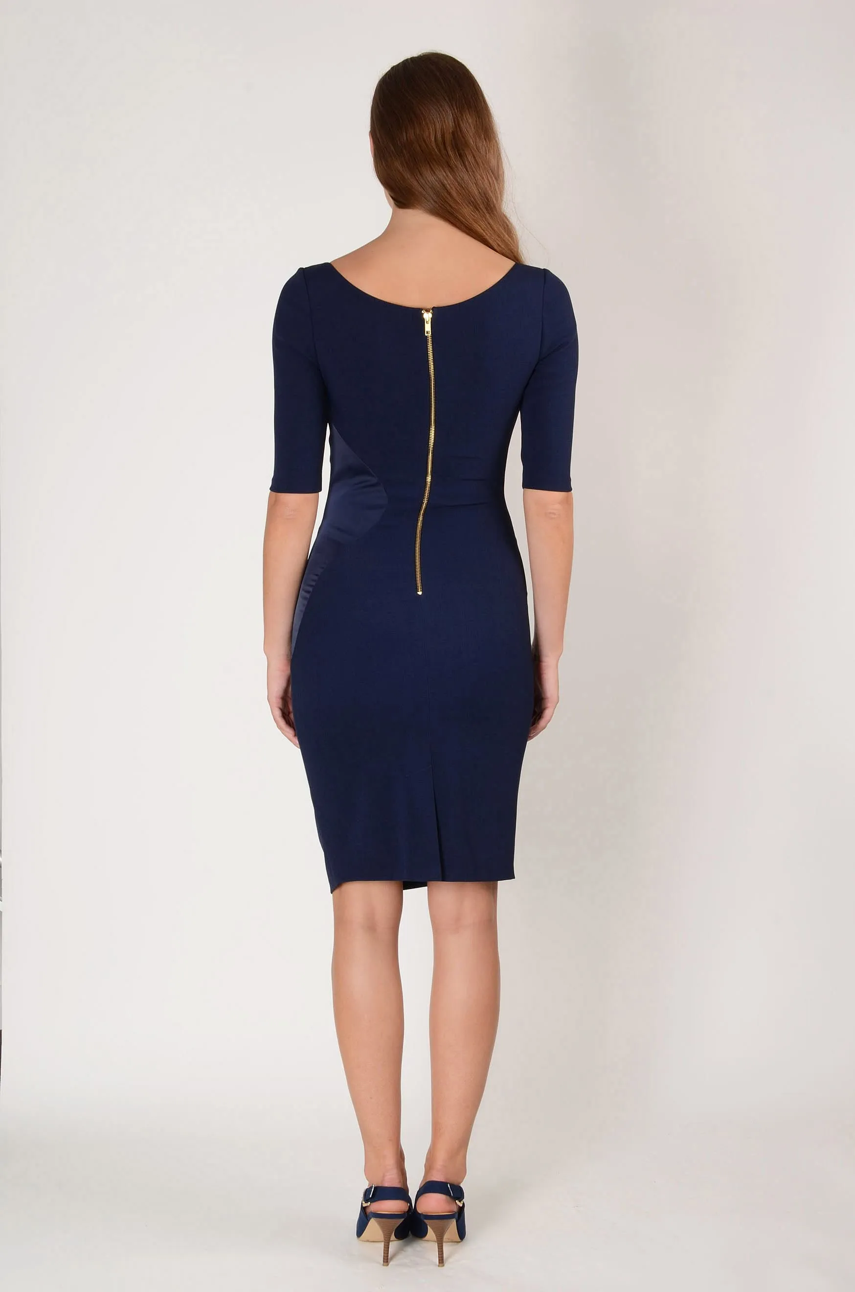 HYBRID MAURA CREPE SWEETHEART NECKLINE DRESS