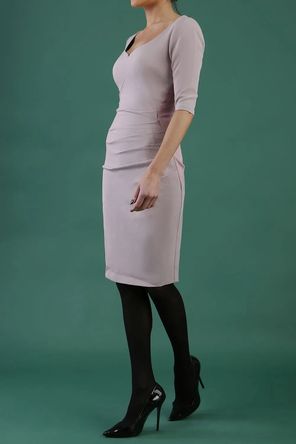 HYBRID MAURA CREPE SWEETHEART NECKLINE DRESS