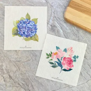 Hydrangea, Peonies 2 pk - Swedish Dish Cloth