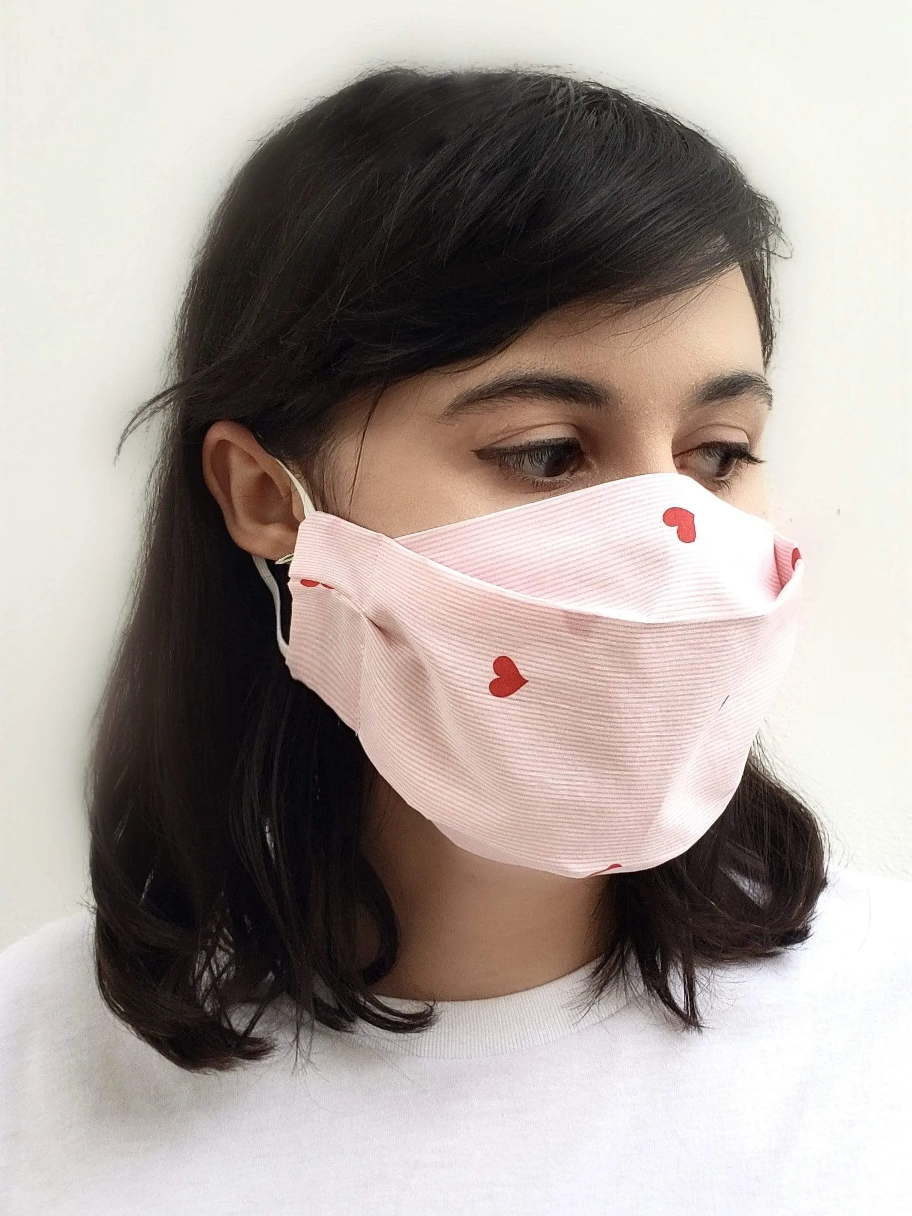 Ice Blue Gingham (Box Pleated Mask With Filter Pocket)