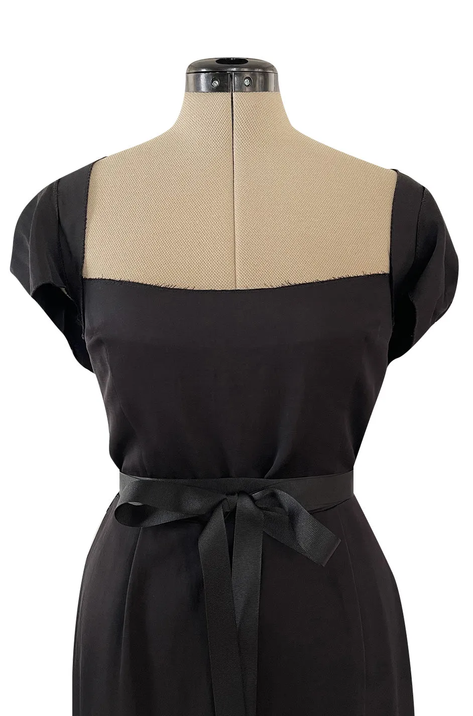 Iconic Fall 2005 Roland Mouret Heavily Documented Black Stretch Wool Mix Galaxy Dress