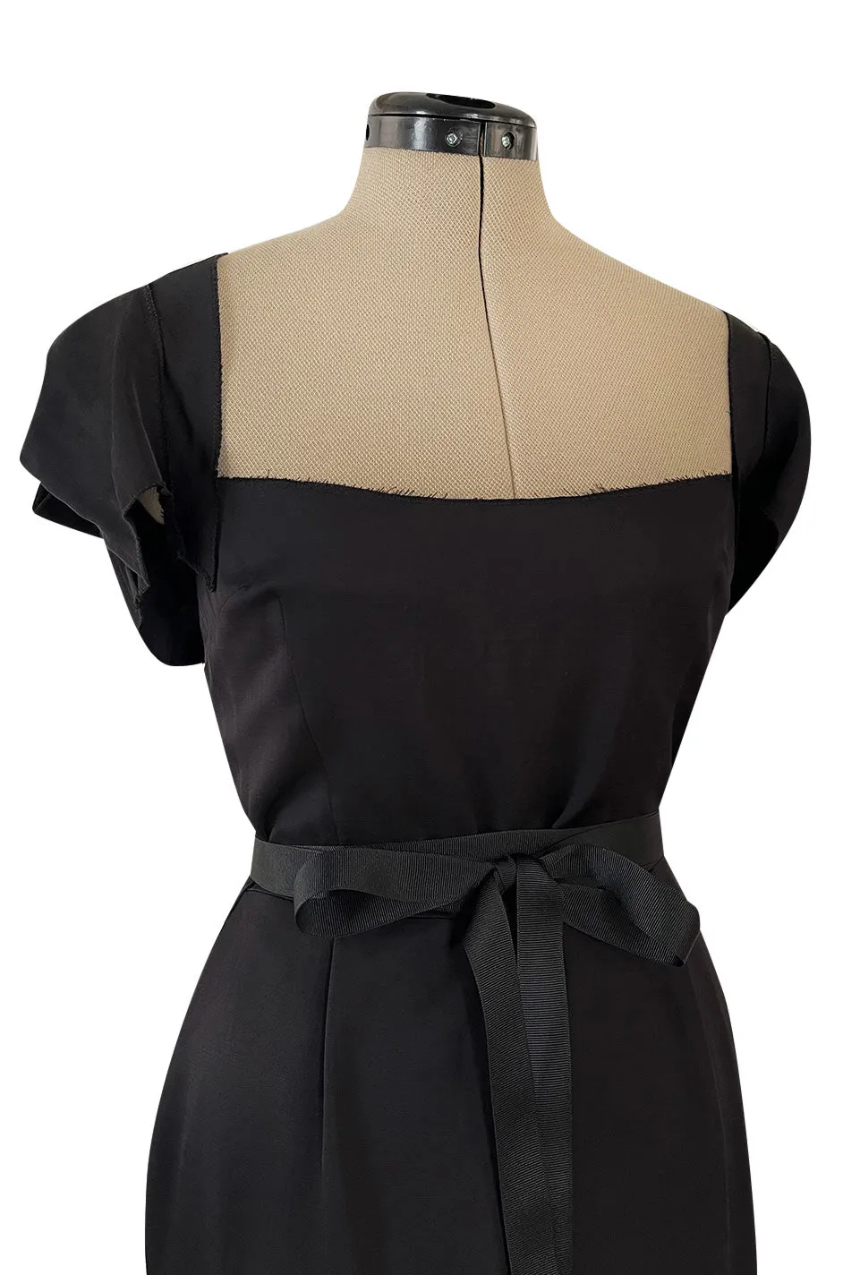 Iconic Fall 2005 Roland Mouret Heavily Documented Black Stretch Wool Mix Galaxy Dress