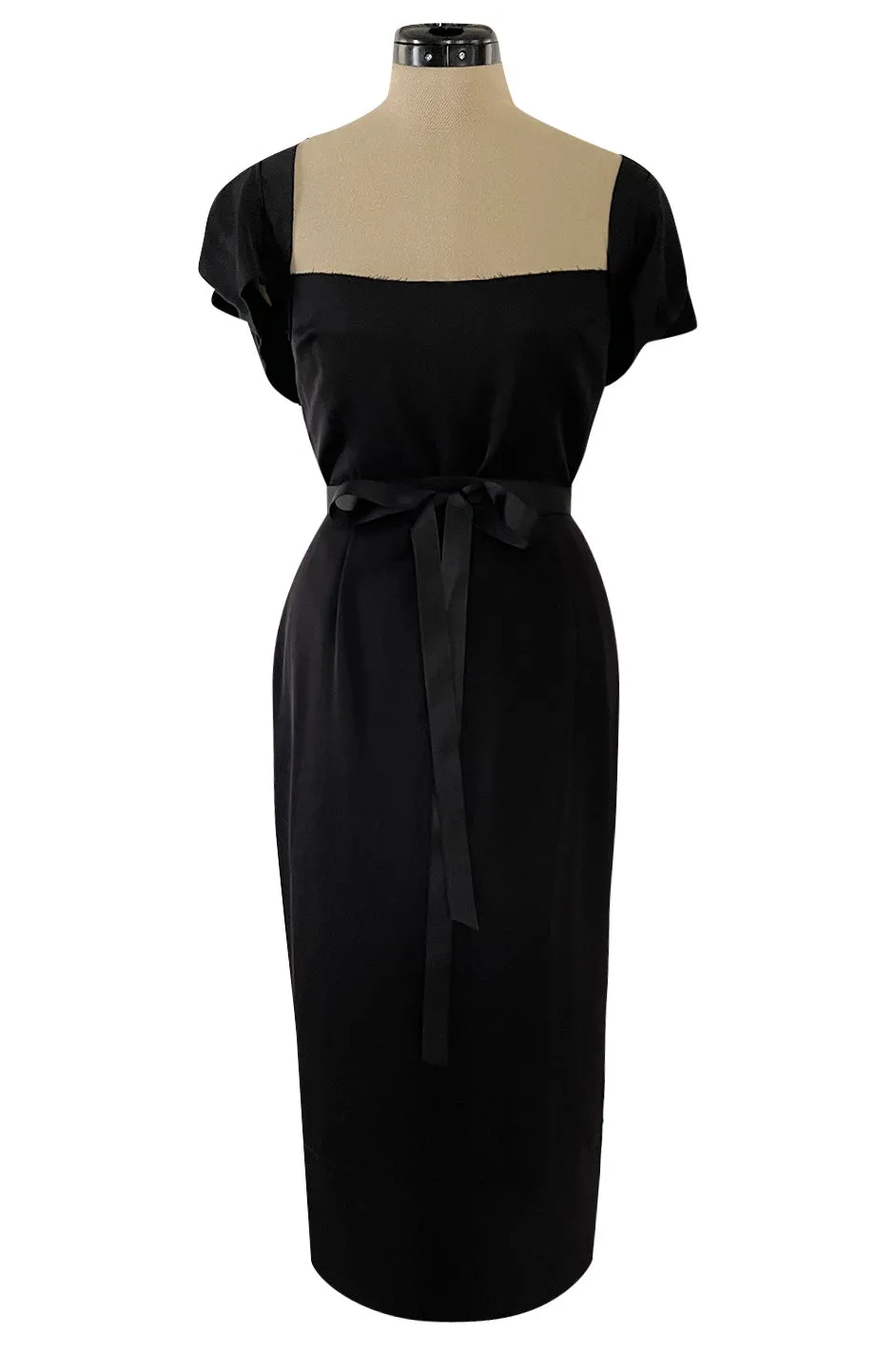Iconic Fall 2005 Roland Mouret Heavily Documented Black Stretch Wool Mix Galaxy Dress