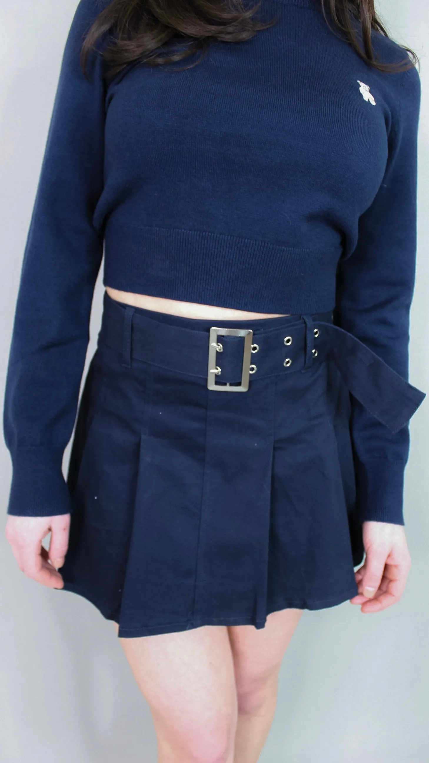 Indulgence Navy Belted Skirt