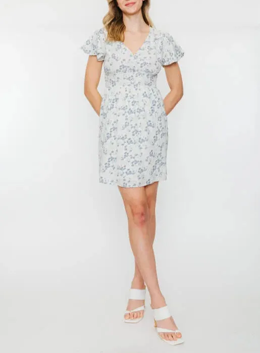 Isabella Textured Floral Print Mini Dress