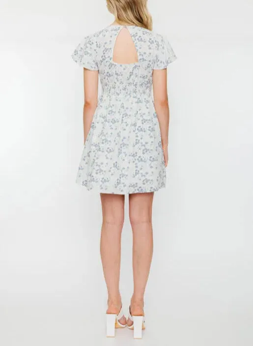 Isabella Textured Floral Print Mini Dress