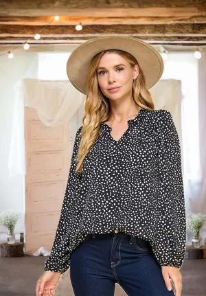 It's a New Dot Polka Dot Blouse in Black