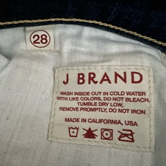 J BRAND Denim Low Rise Stretch Pencil Jeans Ink Size 28