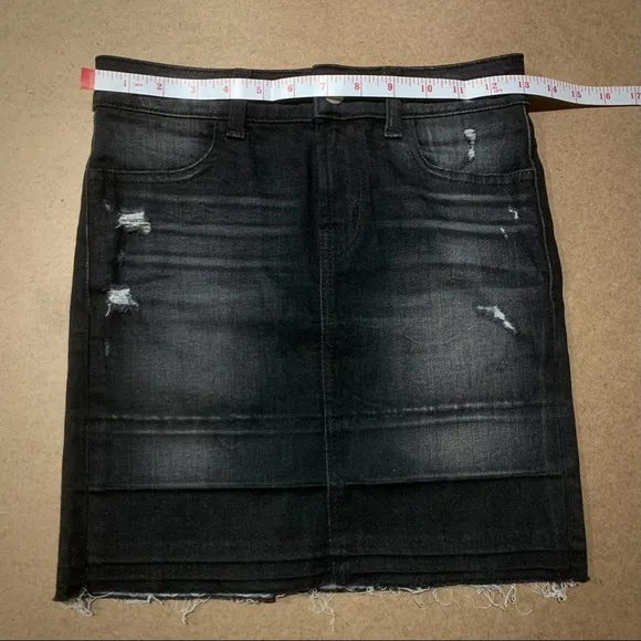 J Brand Destructed Anthracite Mini Denim Skirt, Size 23