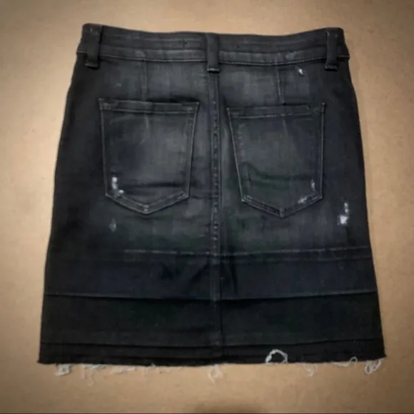 J Brand Destructed Anthracite Mini Denim Skirt, Size 23