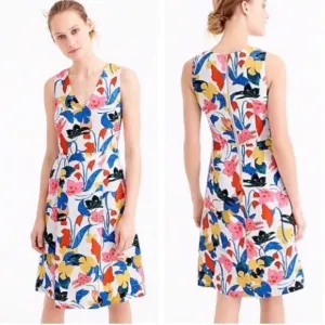 J. Crew A-line dress in morning floral