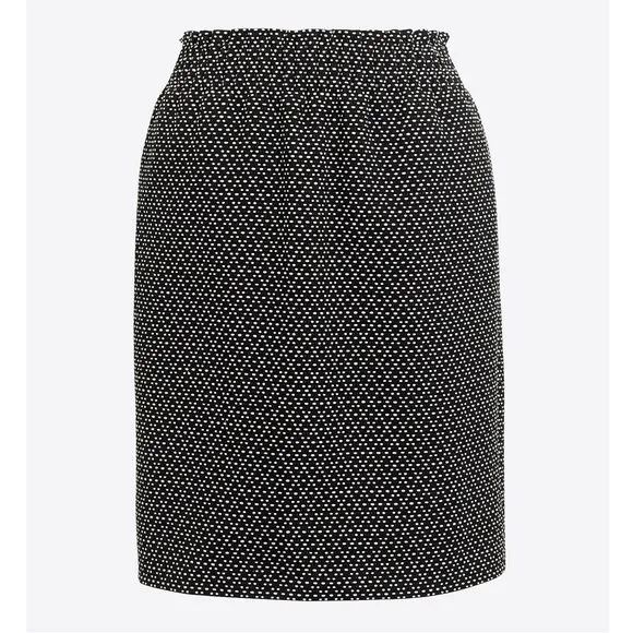 J Crew Dot Jacquard Sidewalk Mini Skirt Black &amp; White Diamond Polka Dot