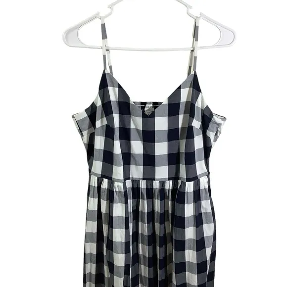 J. Crew Factory Gingham Maxi Dress in Cotton Poplin