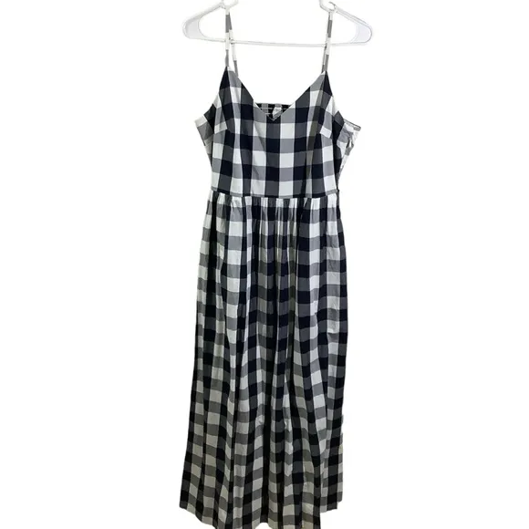 J. Crew Factory Gingham Maxi Dress in Cotton Poplin