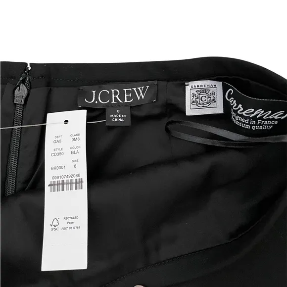 J Crew Pencil Midi Skirt Size 8 in Four-Season Stretch Black