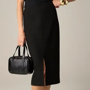J Crew Pencil Midi Skirt Size 8 in Four-Season Stretch Black