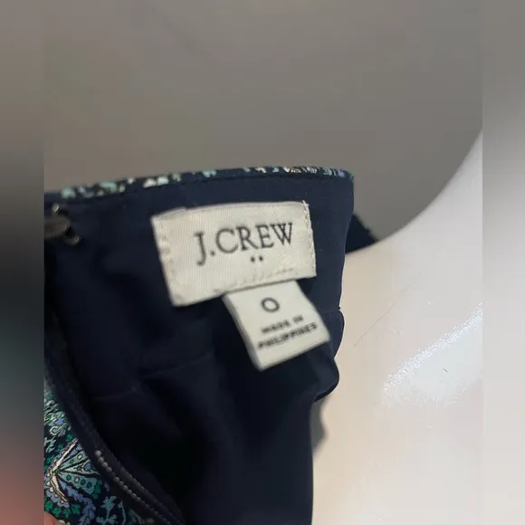 J. Crew Women’s Blue and Black Paisley Pencil Skirt Size 0