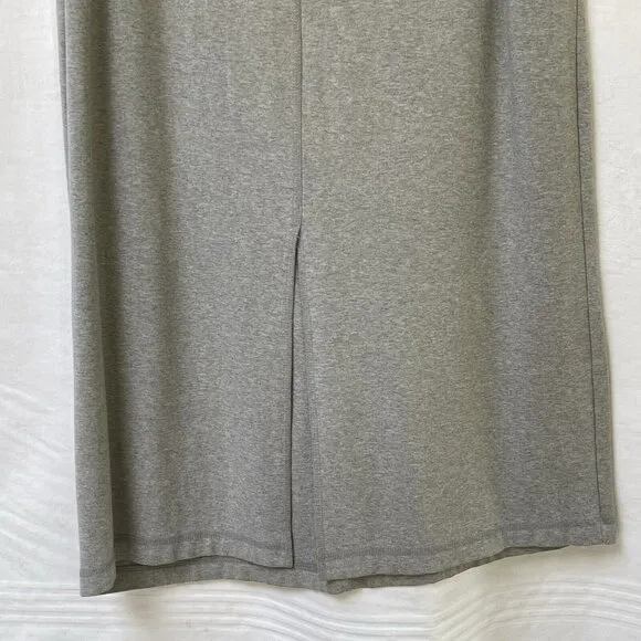 J Jill Stretch Skirt Womens Medium Gray Maxi Elastic Waist Slit Boho Festival