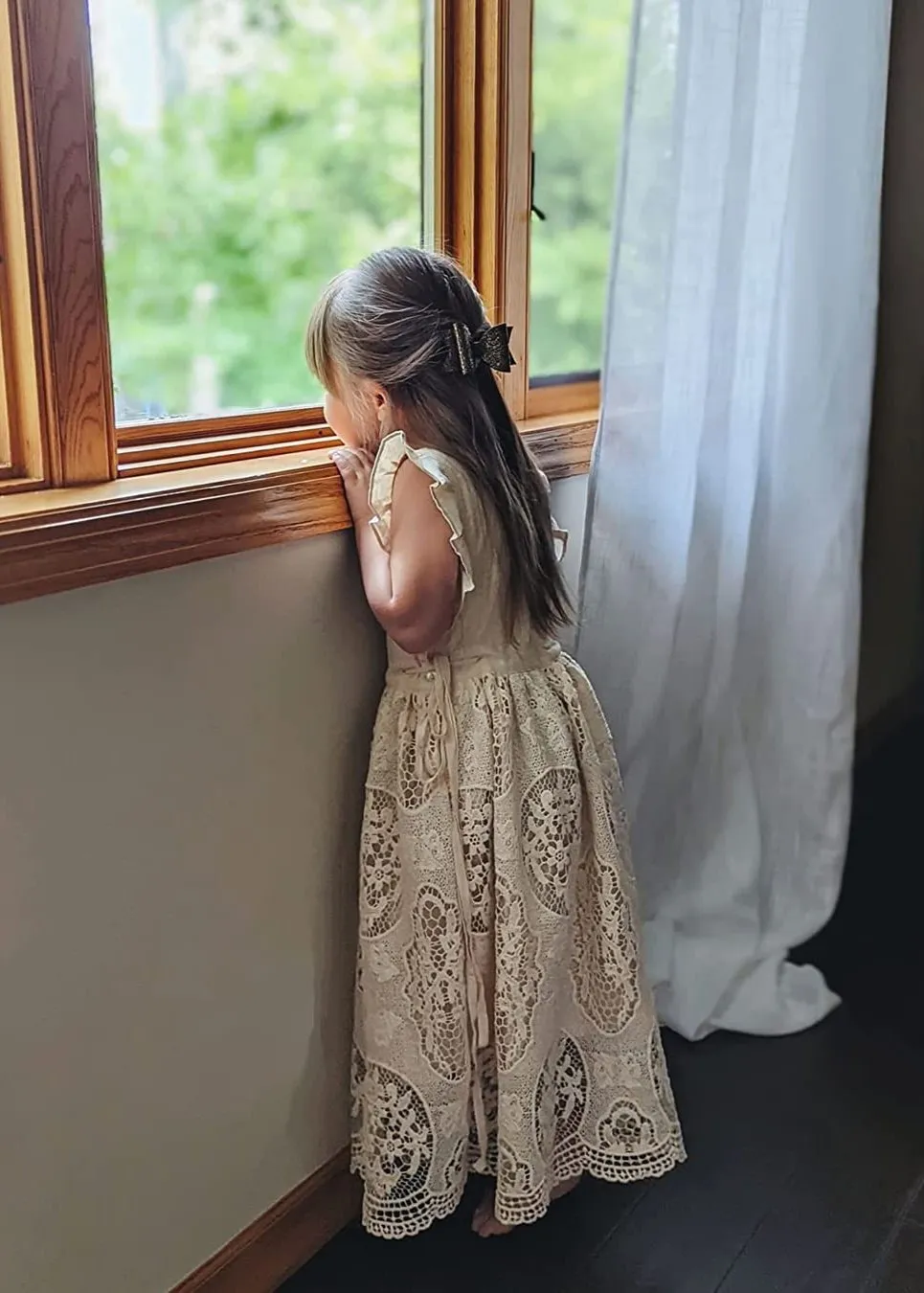 Jasmine Lace Communion Girl Dress in Ivory