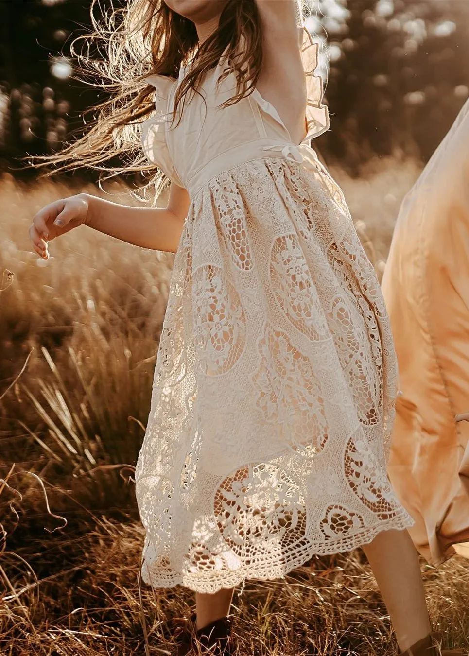Jasmine Lace Communion Girl Dress in Ivory