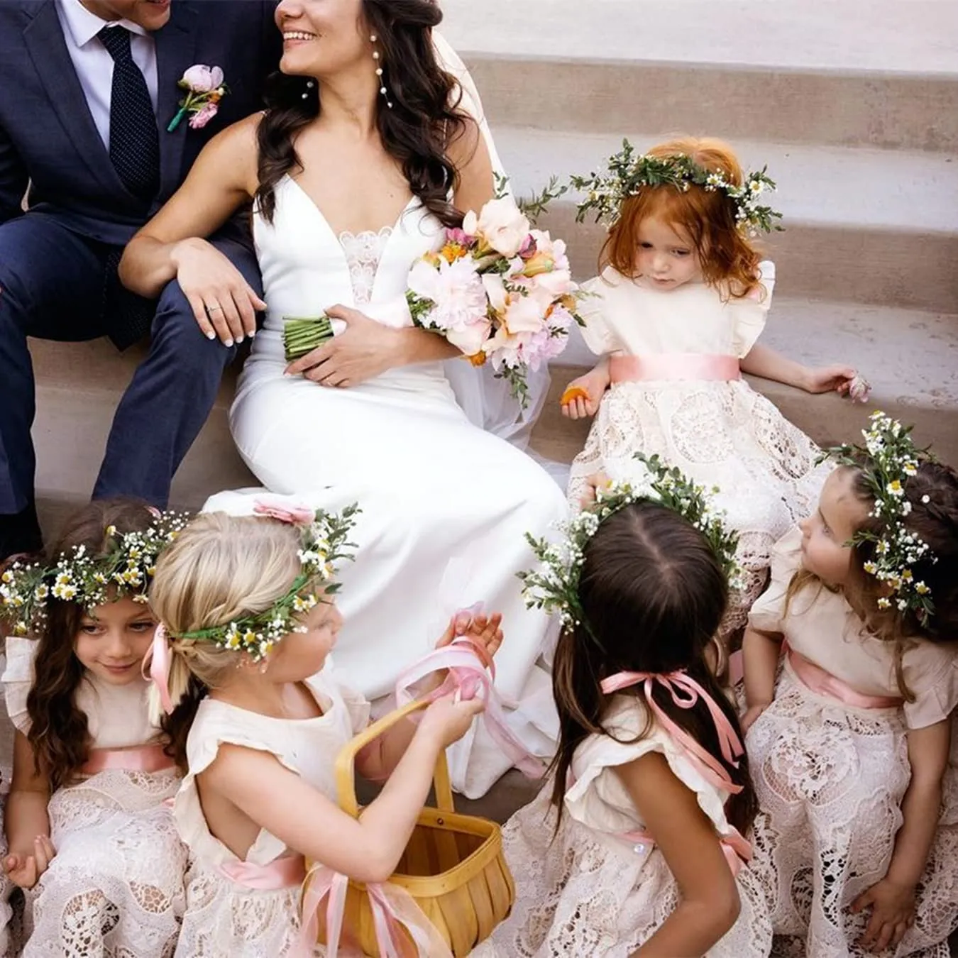 Jasmine Lace Communion Girl Dress in Ivory