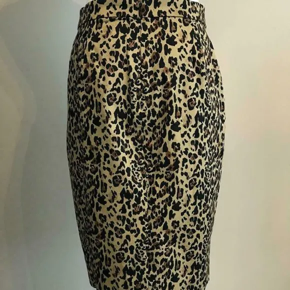 J.Crew $98 No.2 Pencil® Skirt Leopard Cotton AK697