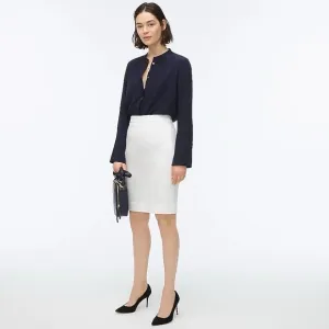 J.Crew No. 2 Pencil® Skirt in Bi-stretch Cotton in White
