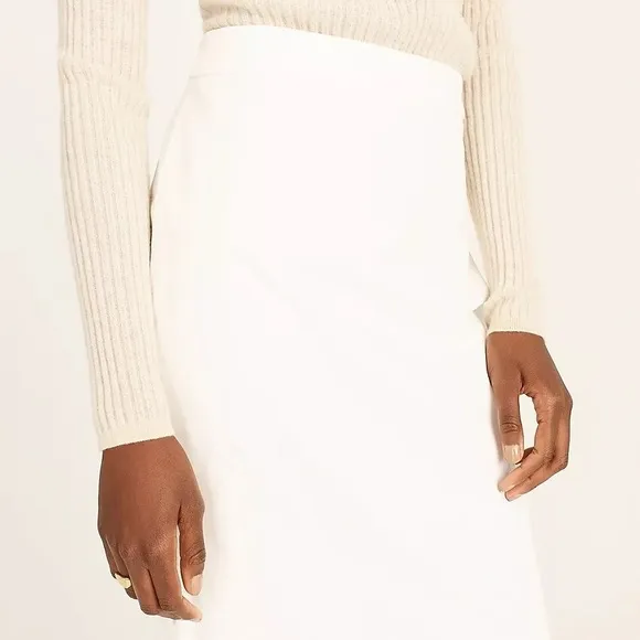 J.Crew No. 2 Pencil® Skirt in Bi-stretch Cotton in White