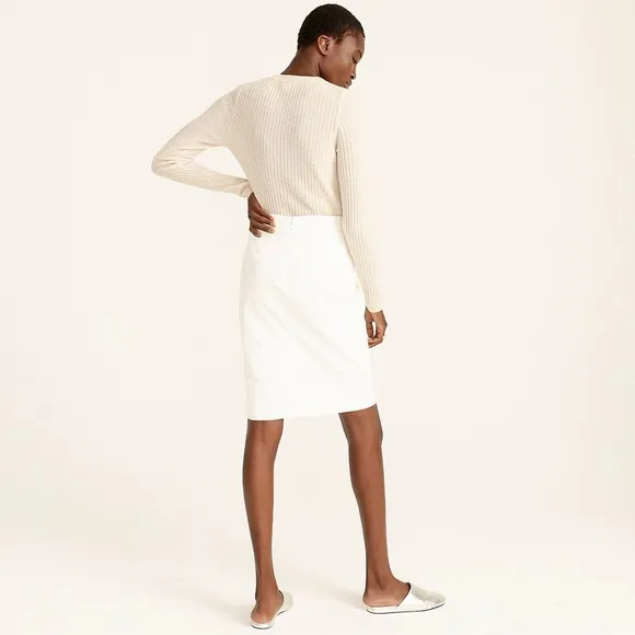 J.Crew No. 2 Pencil® Skirt in Bi-stretch Cotton in White