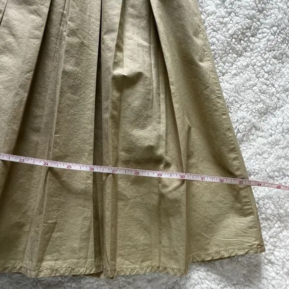 J.CREW‎ Pleated Skirt Women Beige Sz12  A-Line Midi casual workwear