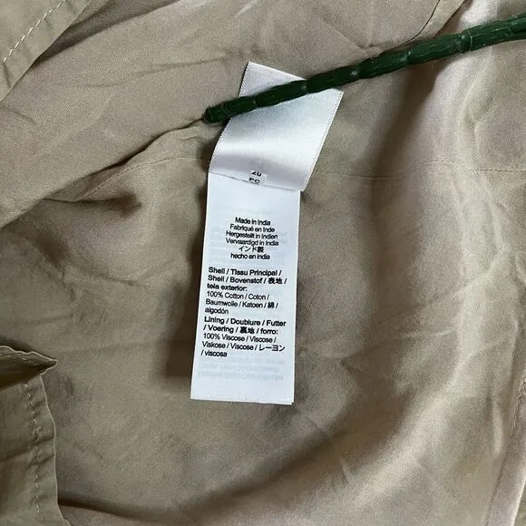 J.CREW‎ Pleated Skirt Women Beige Sz12  A-Line Midi casual workwear