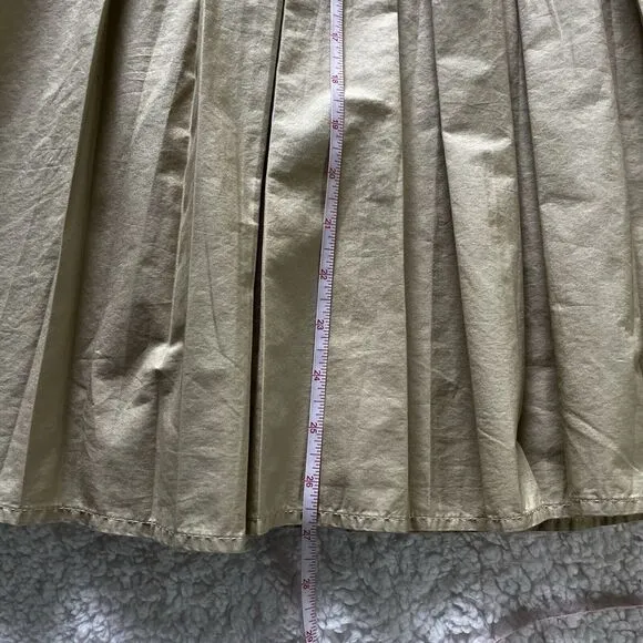 J.CREW‎ Pleated Skirt Women Beige Sz12  A-Line Midi casual workwear
