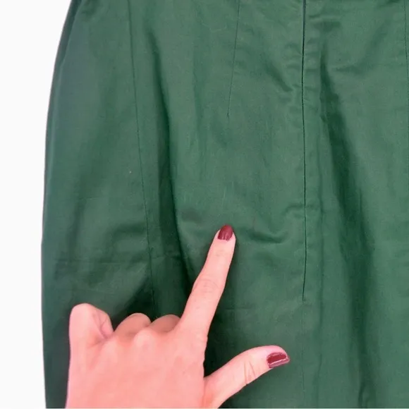 Jil Sander Luce Cotton Pleated Mini Skirt in Emerald Green Women's 34 US 4