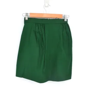 Jil Sander Luce Cotton Pleated Mini Skirt in Emerald Green Women's 34 US 4