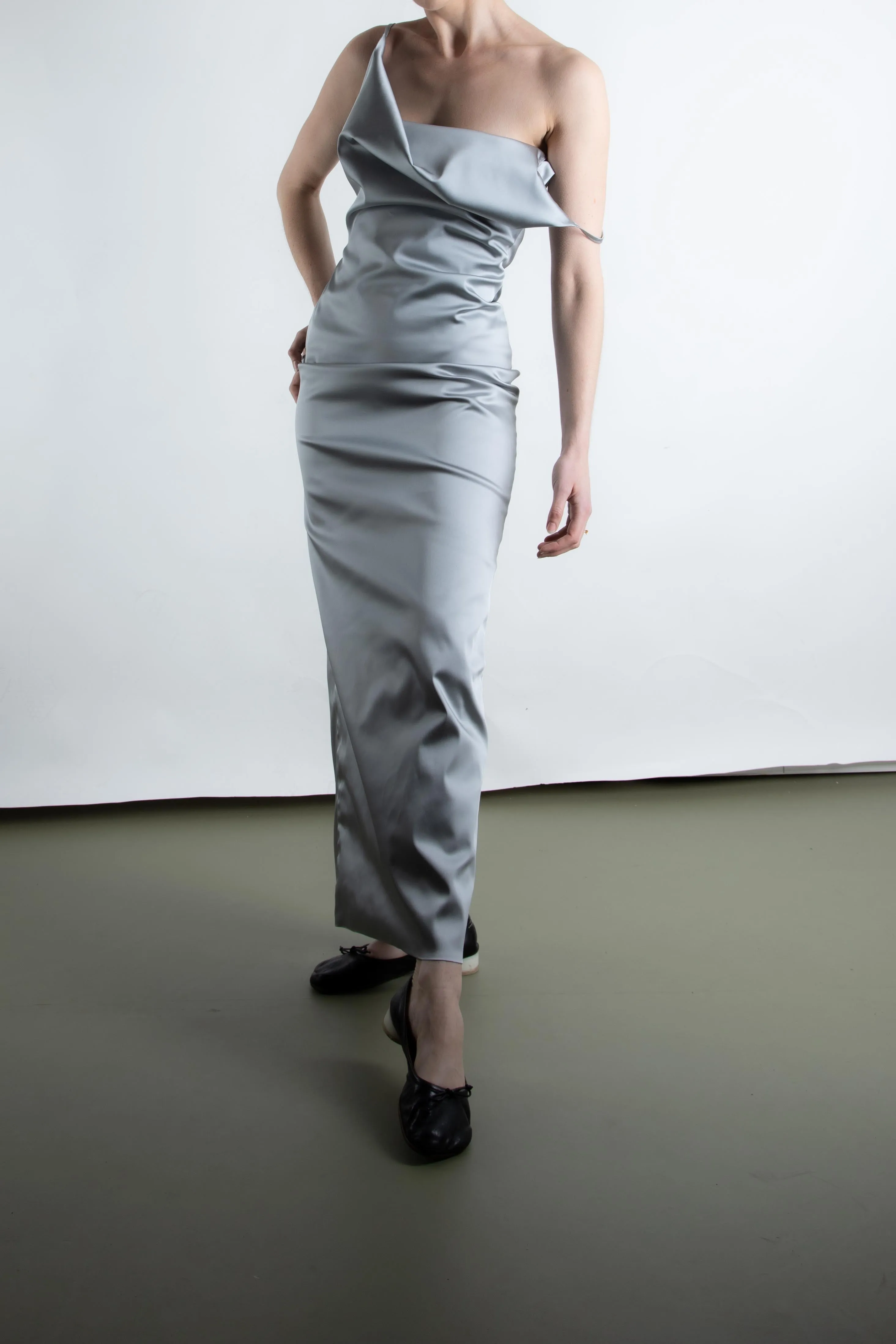 Jillian Maxi Dress - Silver Satin (PO)