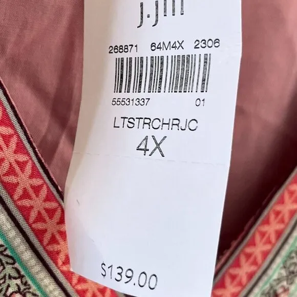J.Jill Woman's Plus-Size Flounced Hem Farmhouse Prairie Maxi Dress Sz 4x
