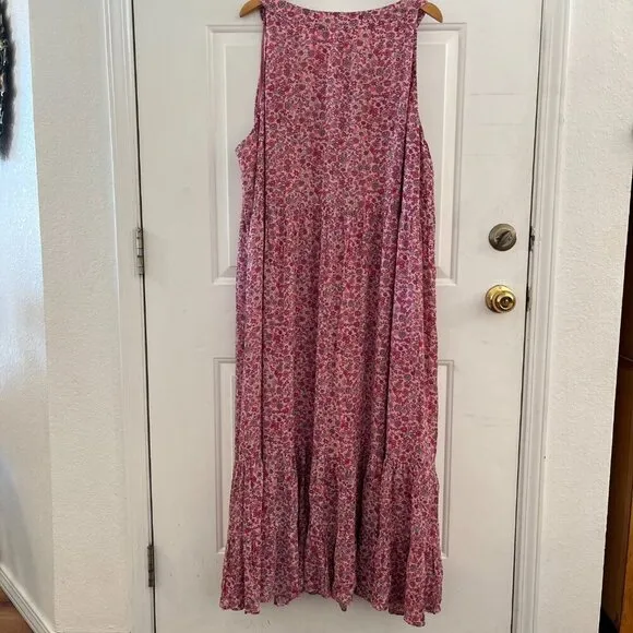 J.Jill Woman's Plus-Size Flounced Hem Farmhouse Prairie Maxi Dress Sz 4x