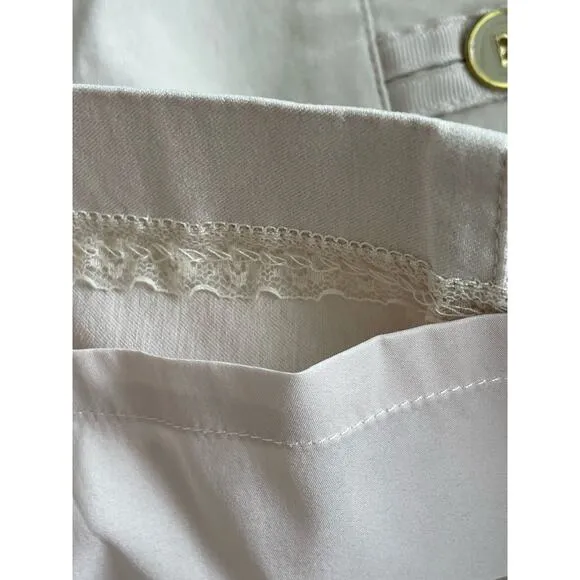 J.McLaughlin tan stretchy pencil skirt with button detail 2