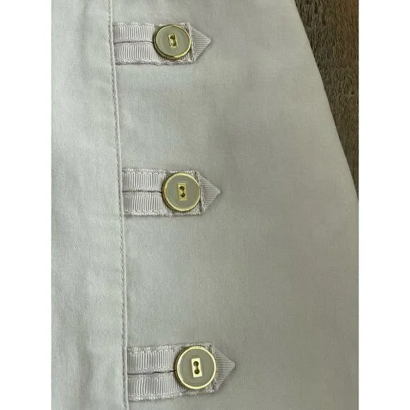 J.McLaughlin tan stretchy pencil skirt with button detail 2