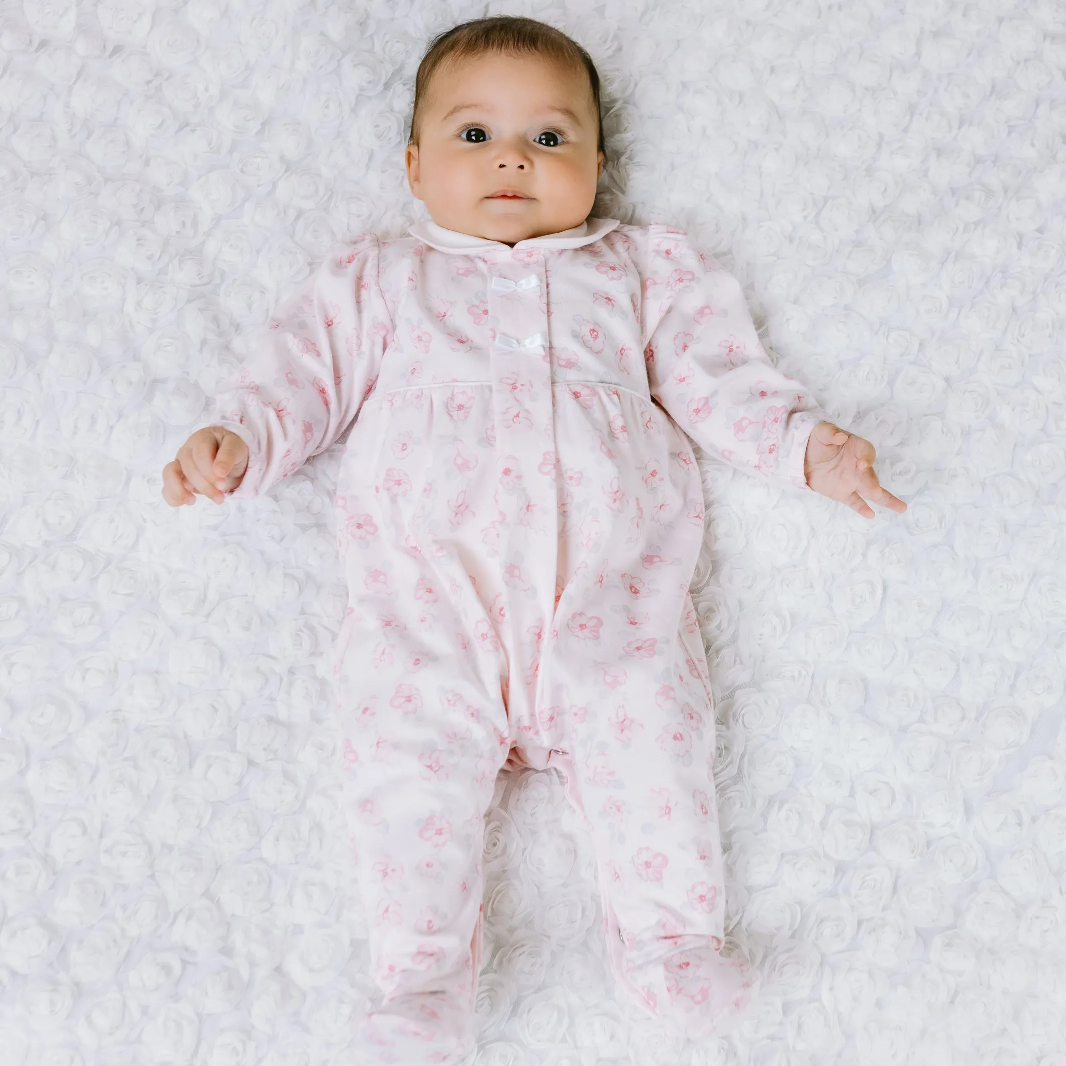 Joanne Girls Floral Print Babygrow and Hairband