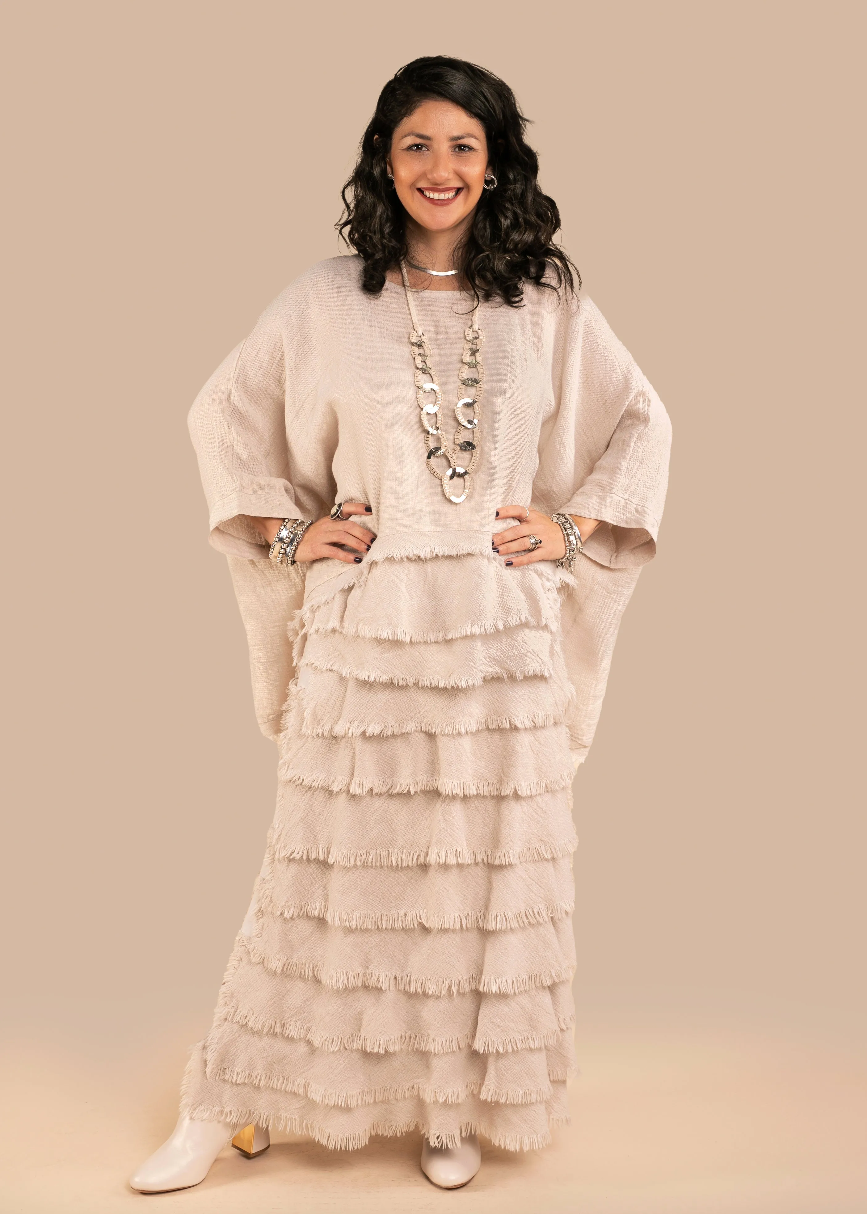 Julie Linen Skirt in Latte