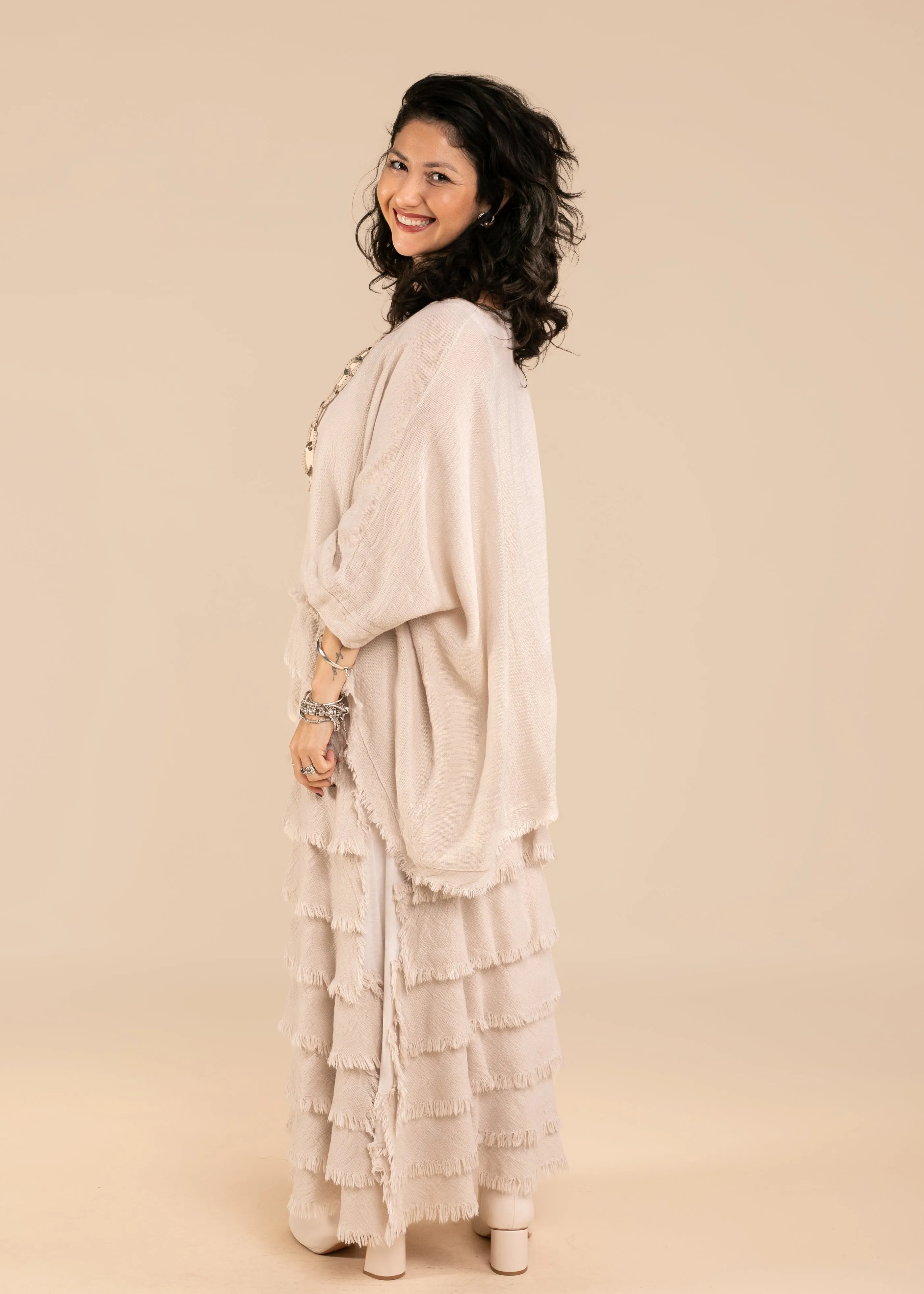 Julie Linen Skirt in Latte