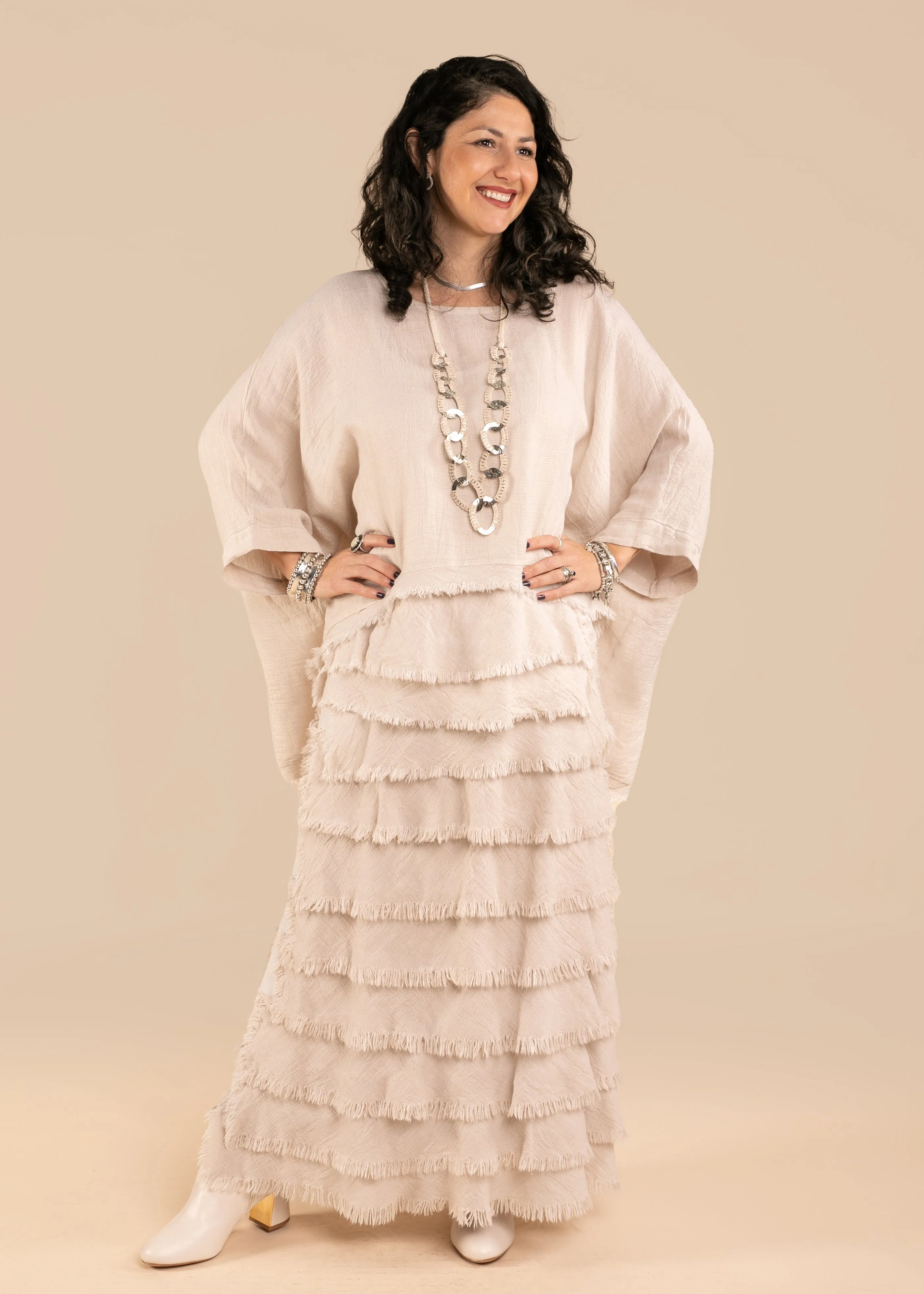 Julie Linen Skirt in Latte