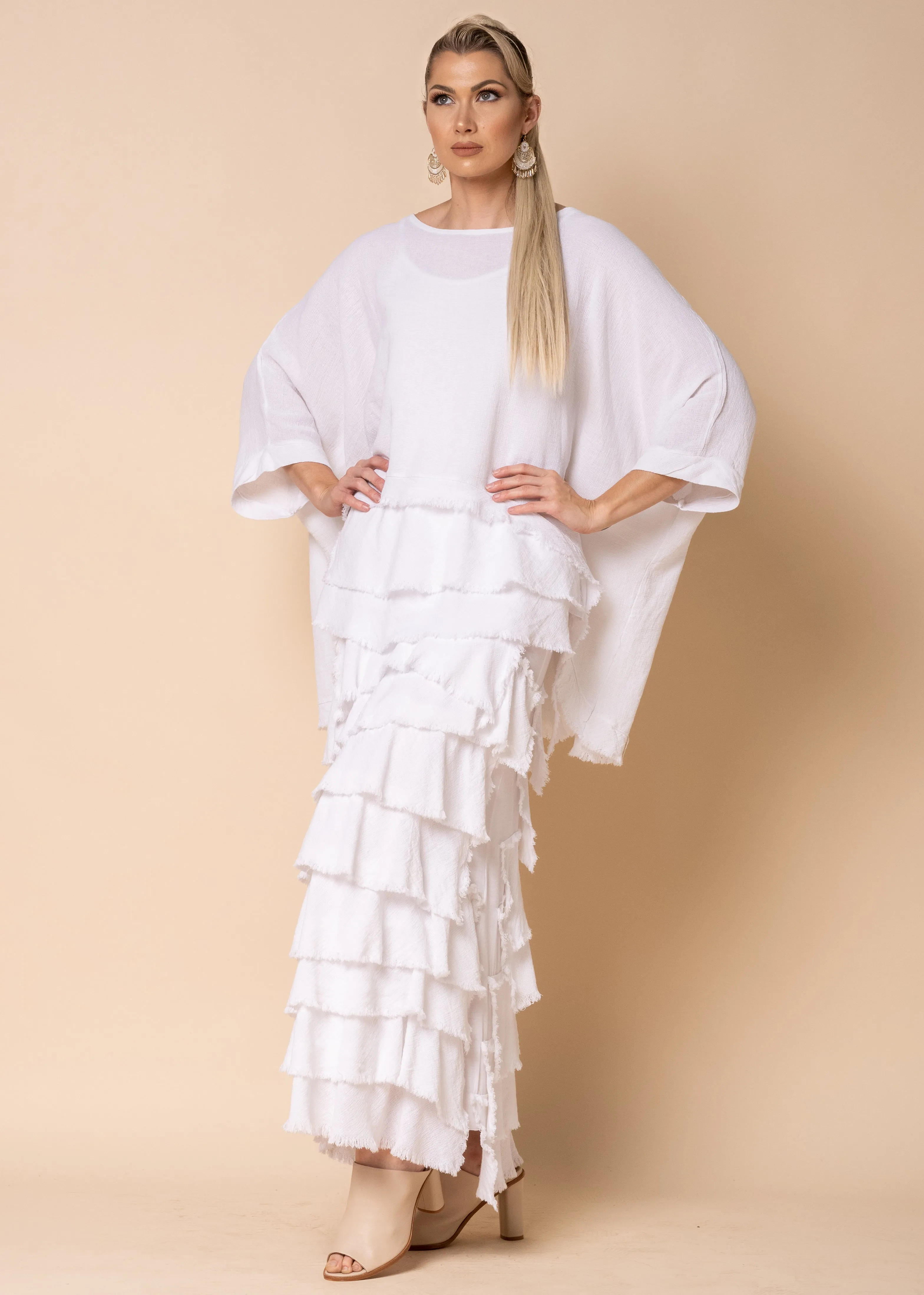 Julie Linen Skirt in White