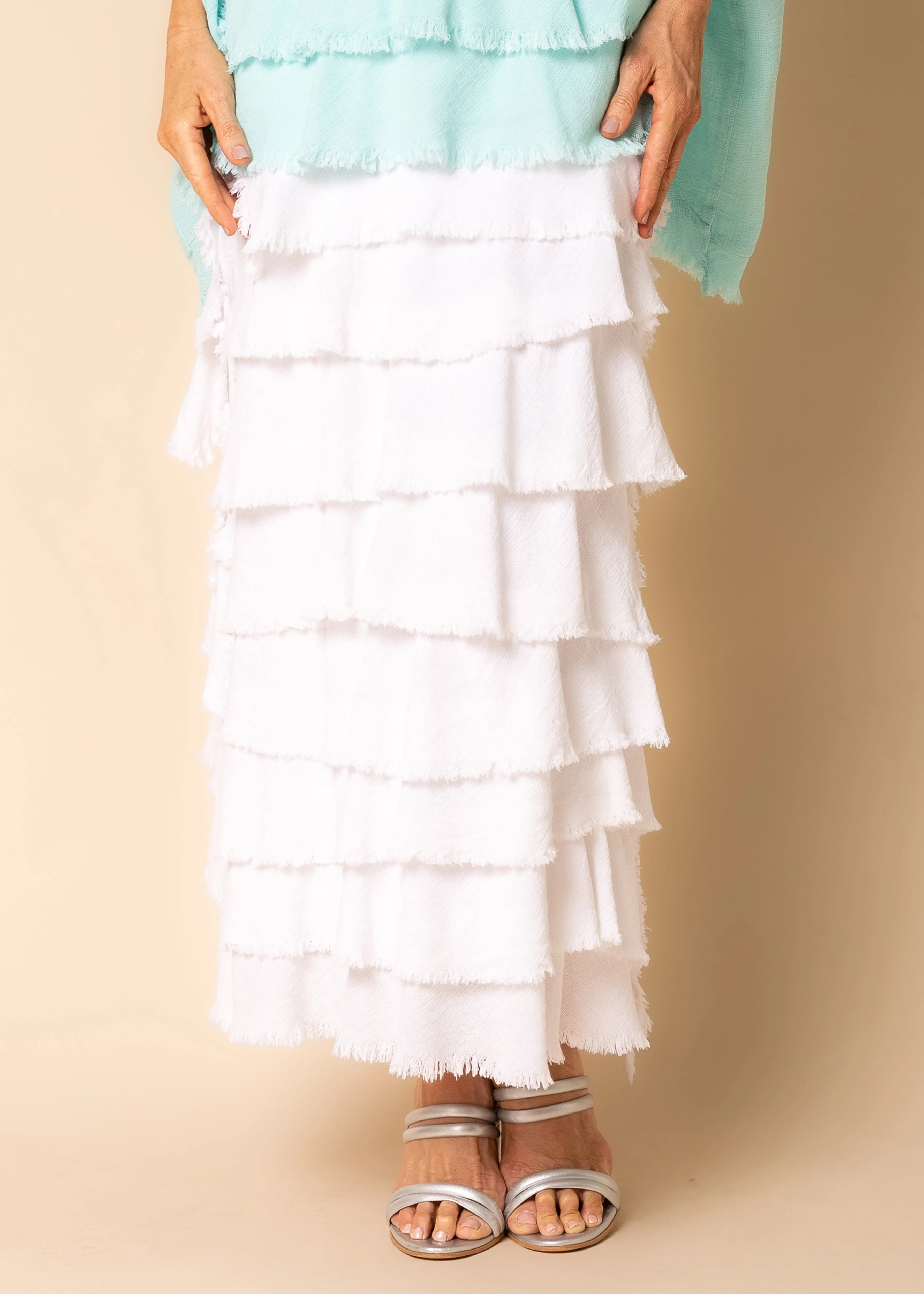 Julie Linen Skirt in White