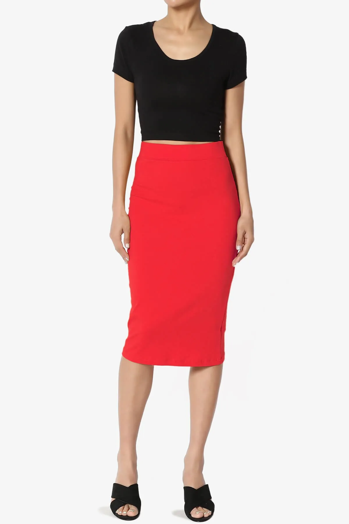 Karan Cotton Midi Pencil Skirt