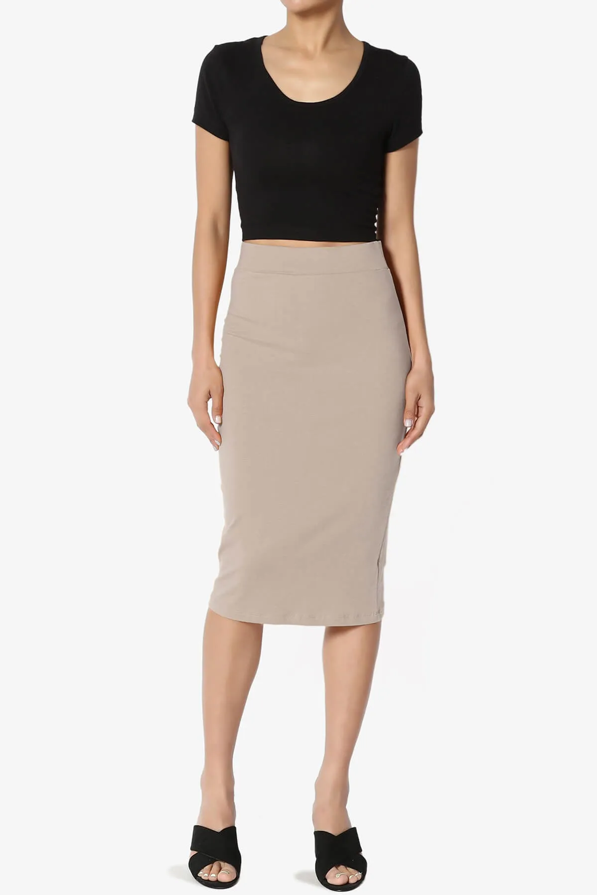 Karan Cotton Midi Pencil Skirt