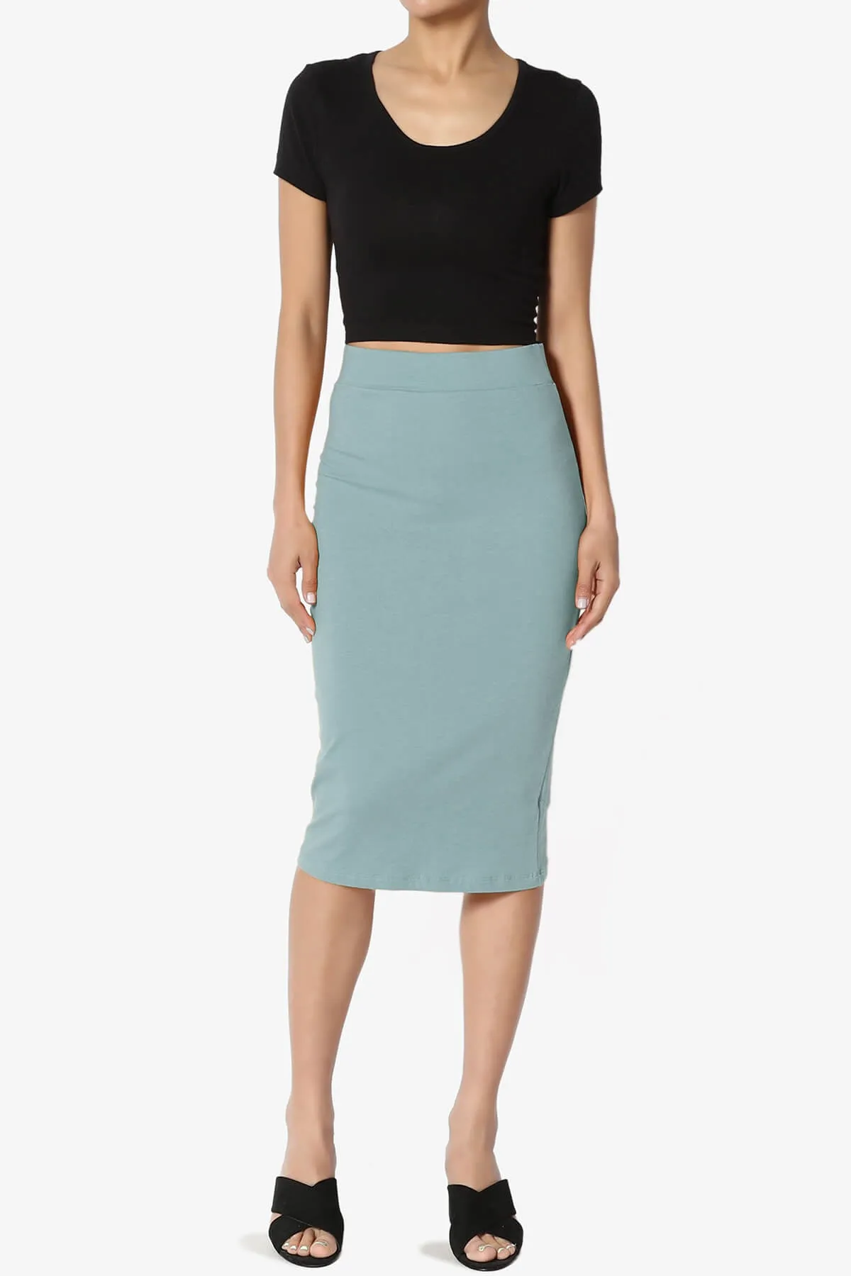 Karan Cotton Midi Pencil Skirt