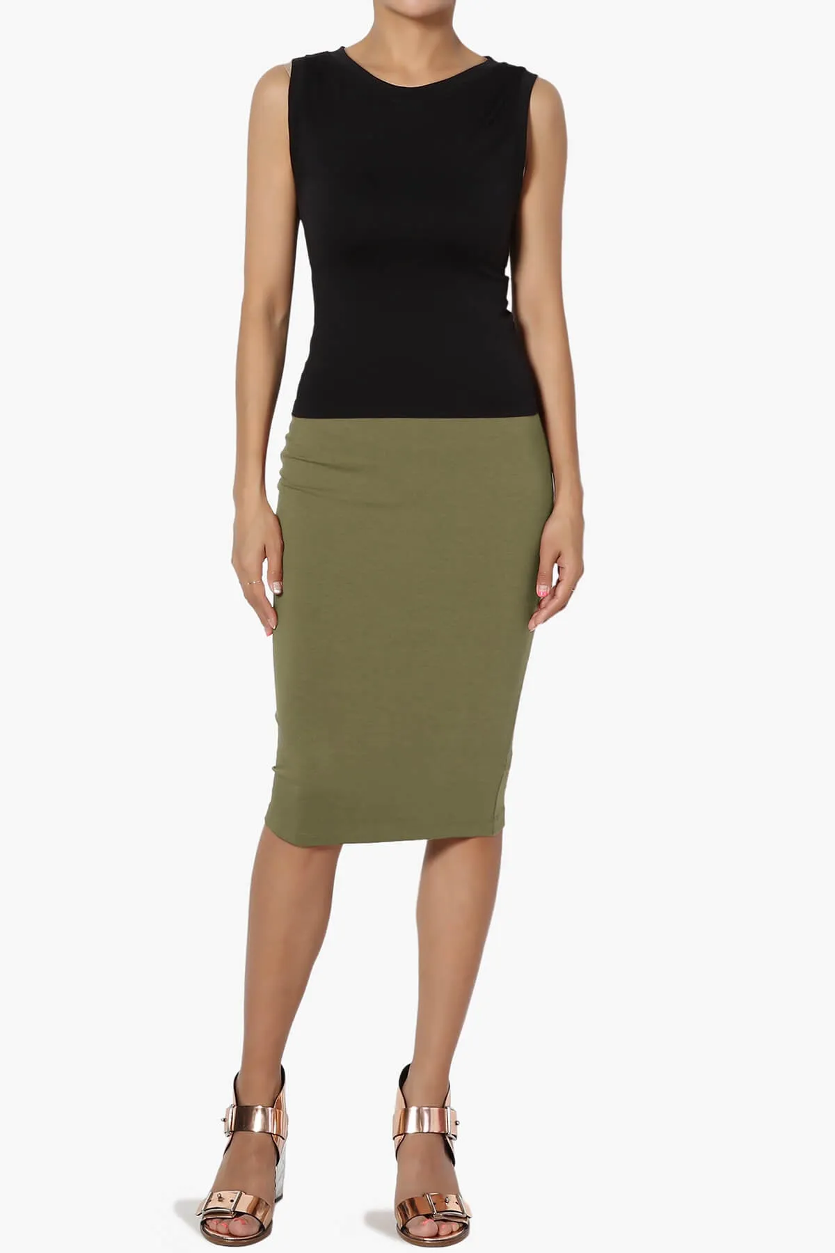 Karan Cotton Midi Pencil Skirt